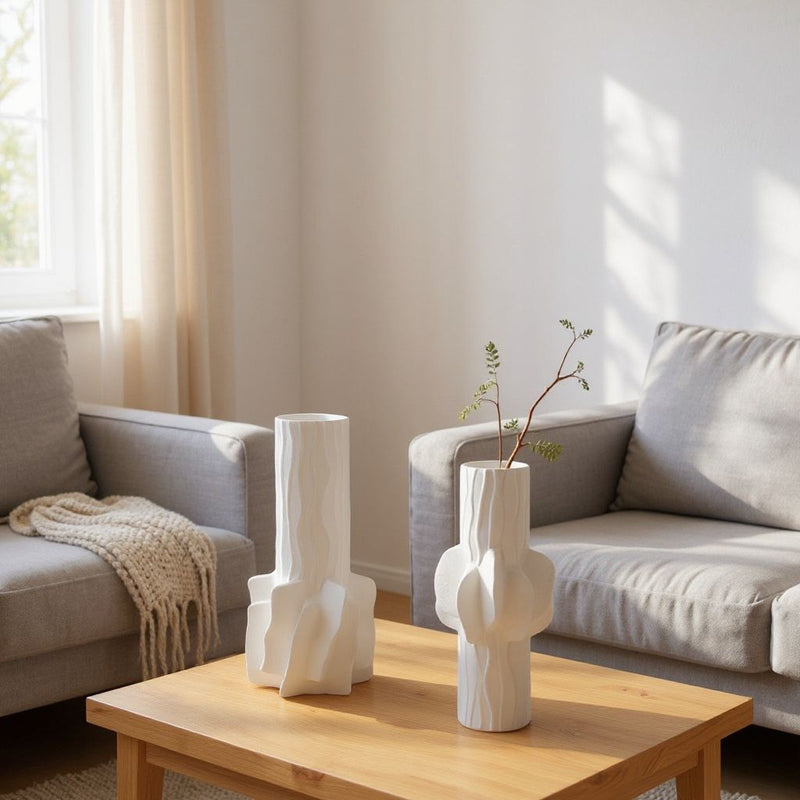 Sculpted Wave Ceramic Vase