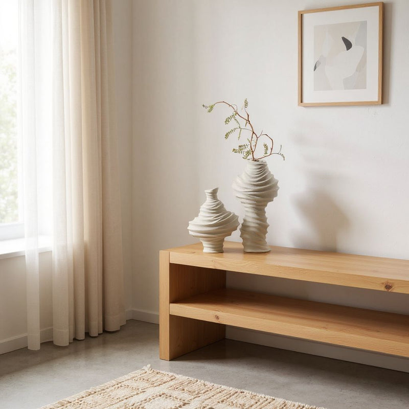 Rippled Textured Ceramic Vase