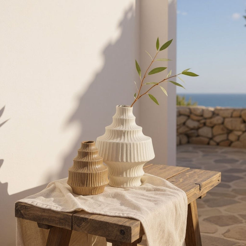 Tiered Textured Ceramic Vase