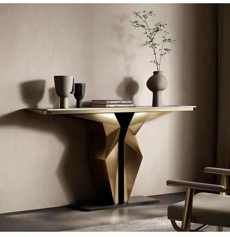 Luxury Gold SS Side Console