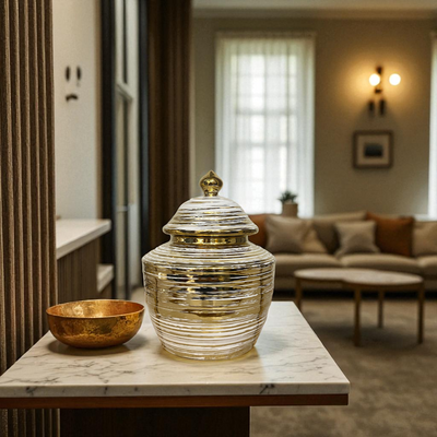 Golden Wave Textured Ceramic Mini Jars