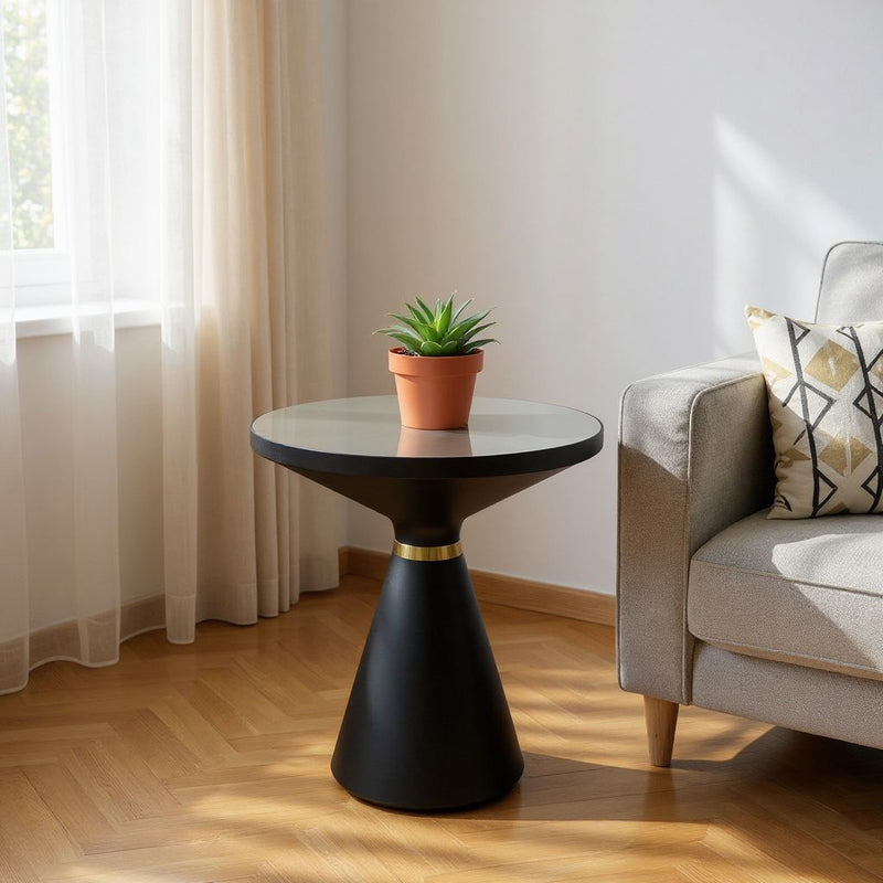 Novo Metallic Marble Coffee Table – White Marble Top