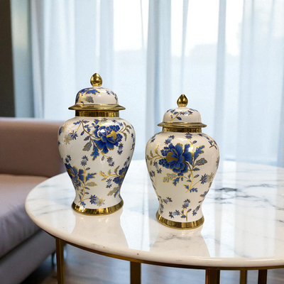 Royal Bloom Porcelain Candy Urns, Jars and Vases