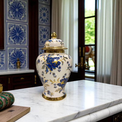 Royal Bloom Porcelain Candy Urns, Jars and Vases