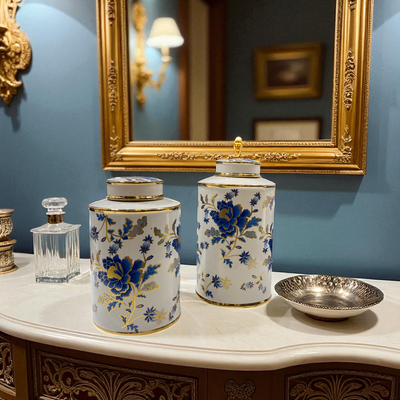 Royal Bloom Porcelain Urns