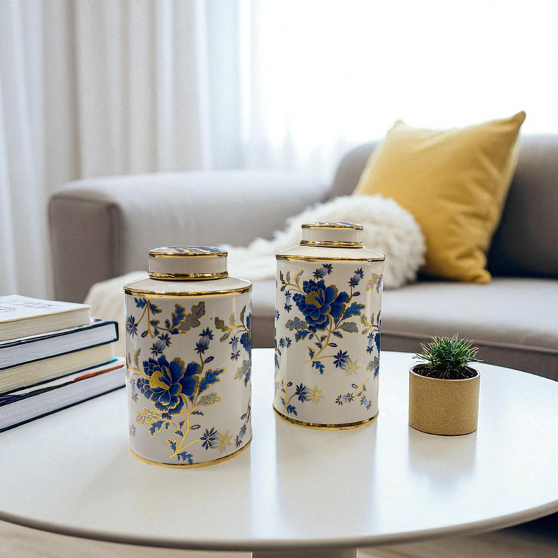 Royal Bloom Porcelain Urns