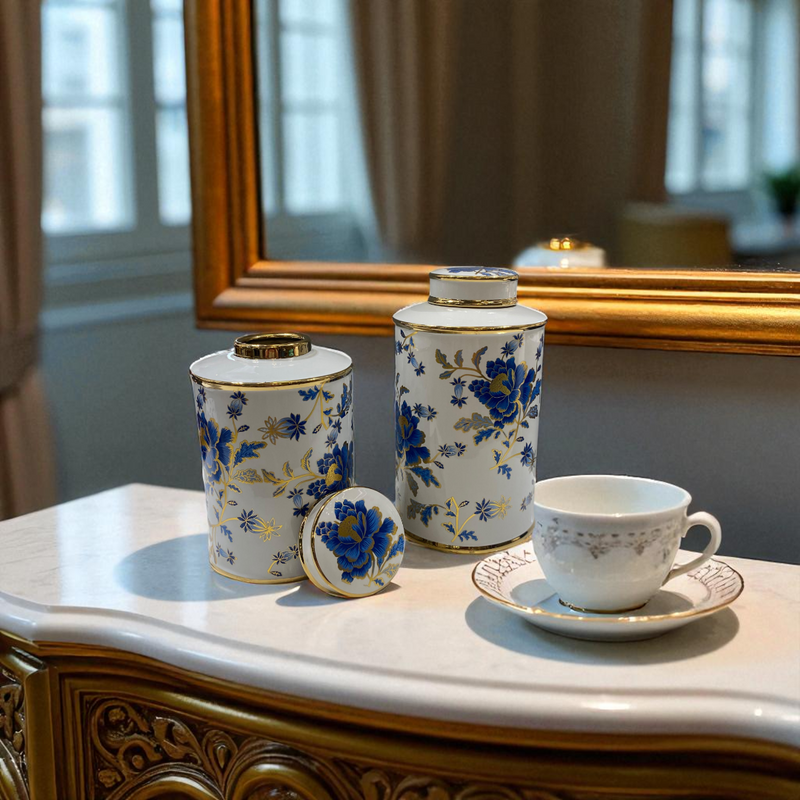 Royal Bloom Porcelain Urns