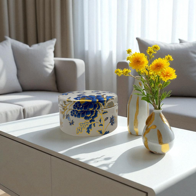 Royal Bloom Porcelain Candy Urns, Jars and Vases