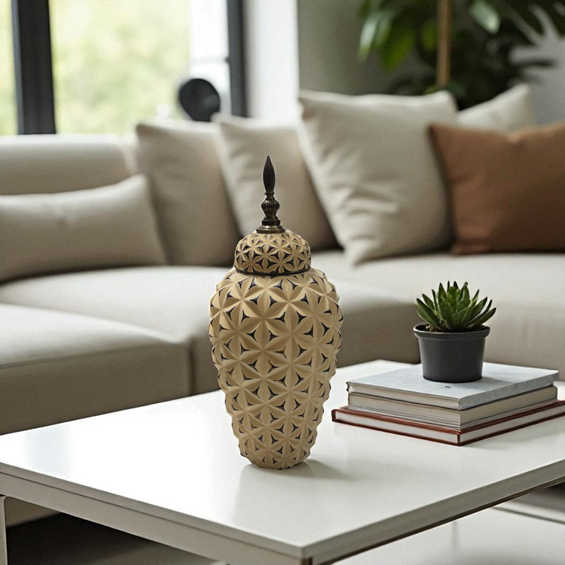Imperial Carved Ivory Ceramic Jars