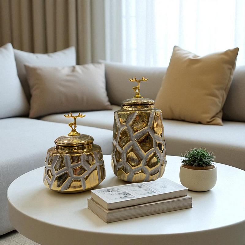 Luxe Mosaic Porcelain Jars