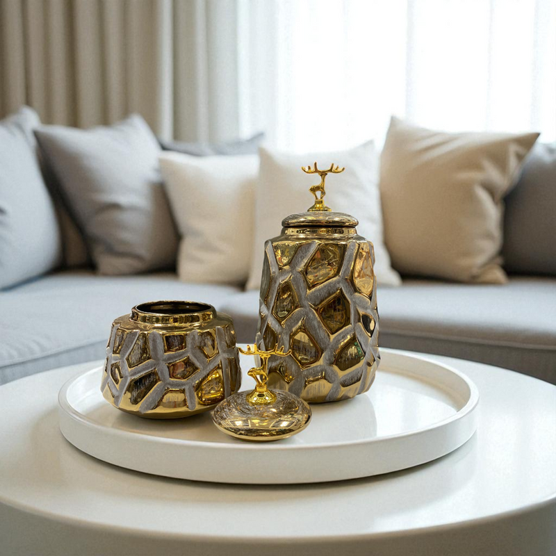 Luxe Mosaic Porcelain Jars
