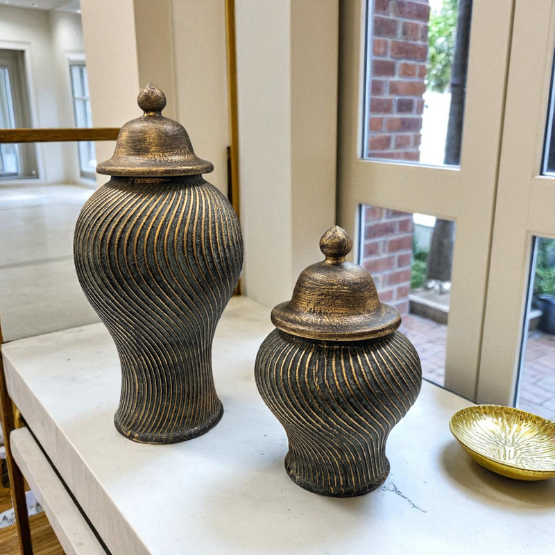 Regal Bronze Textured Ginger Jars