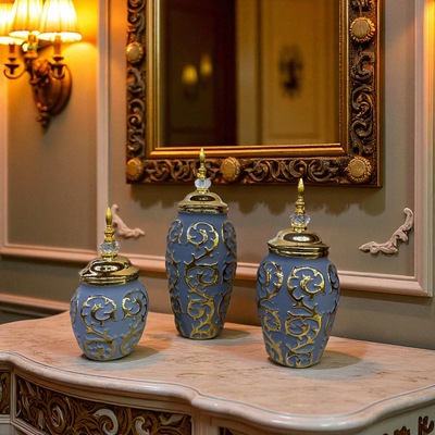 Royal Elegance Grey-Gold Candy Jars
