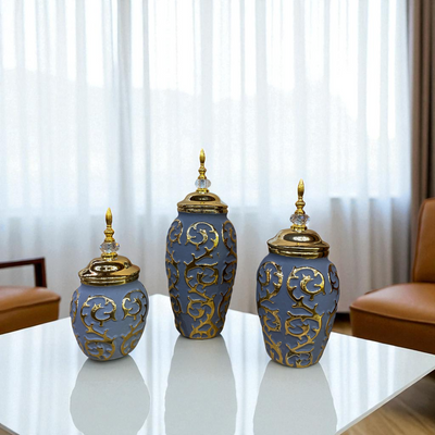 Royal Elegance Grey-Gold Candy Jars