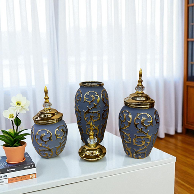 Royal Elegance Grey-Gold Candy Jars
