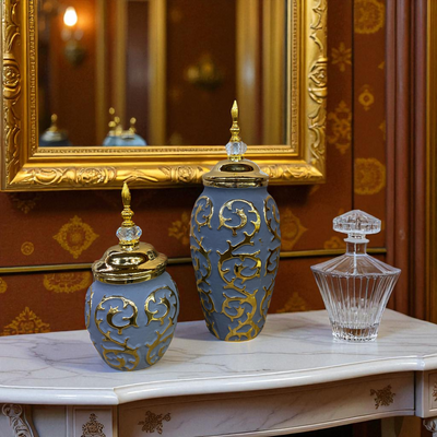 Royal Elegance Grey-Gold Candy Jars