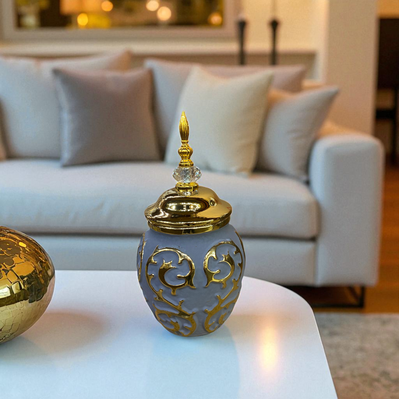 Royal Elegance Grey-Gold Candy Jars
