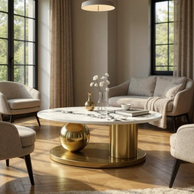 Imported SS Opulent Orbit Centre and Side Table