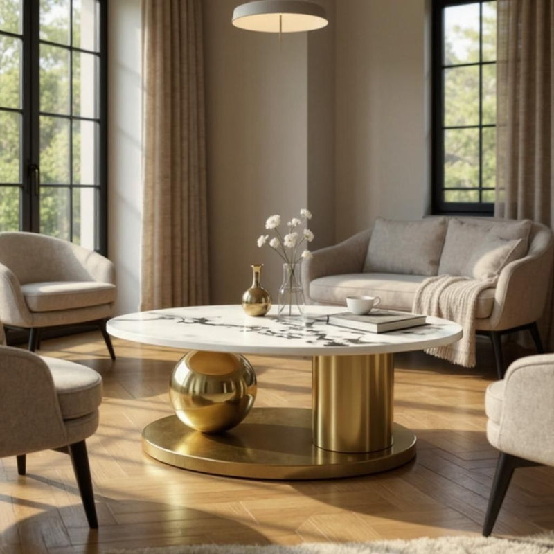 Imported SS Opulent Orbit Centre and Side Table