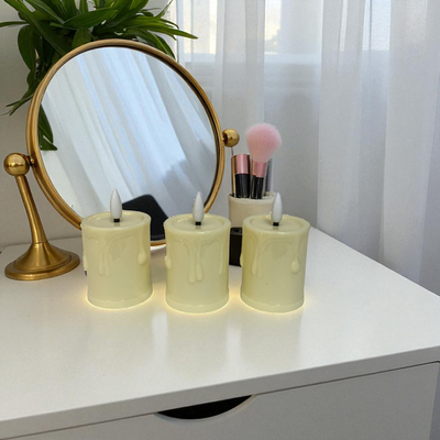 Flameless LED Pillar Candles with Textured Designs