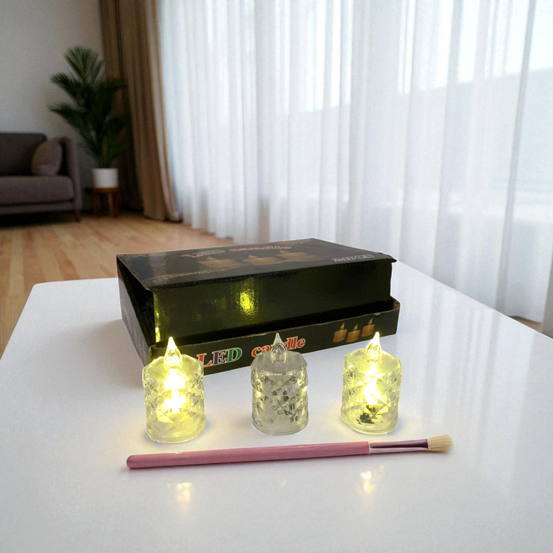 Crystal-Effect Flameless LED Candles