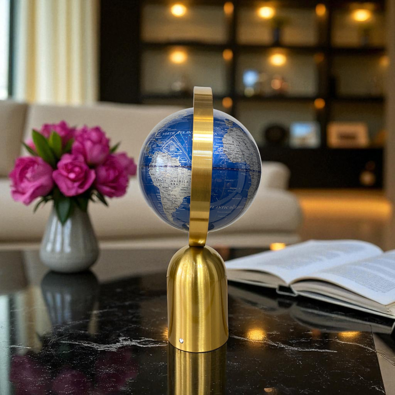 Twin Orbit Brass Decorative Globes
