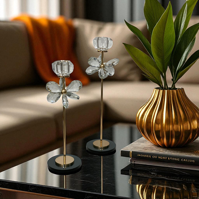 Crystal Blossom Candle Stands