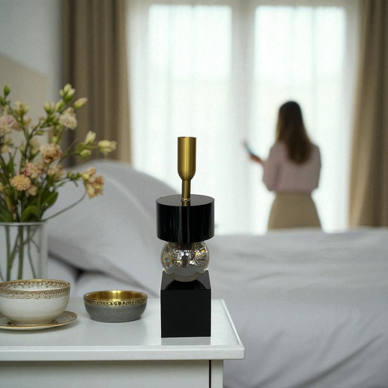 Midnight Luxe Crystal Candle Holder Set