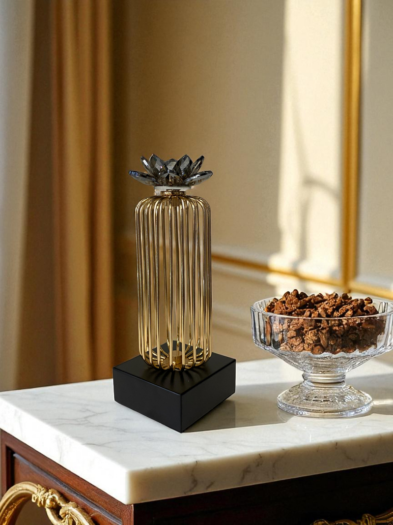 Golden Lotus Crystal Tower Stand