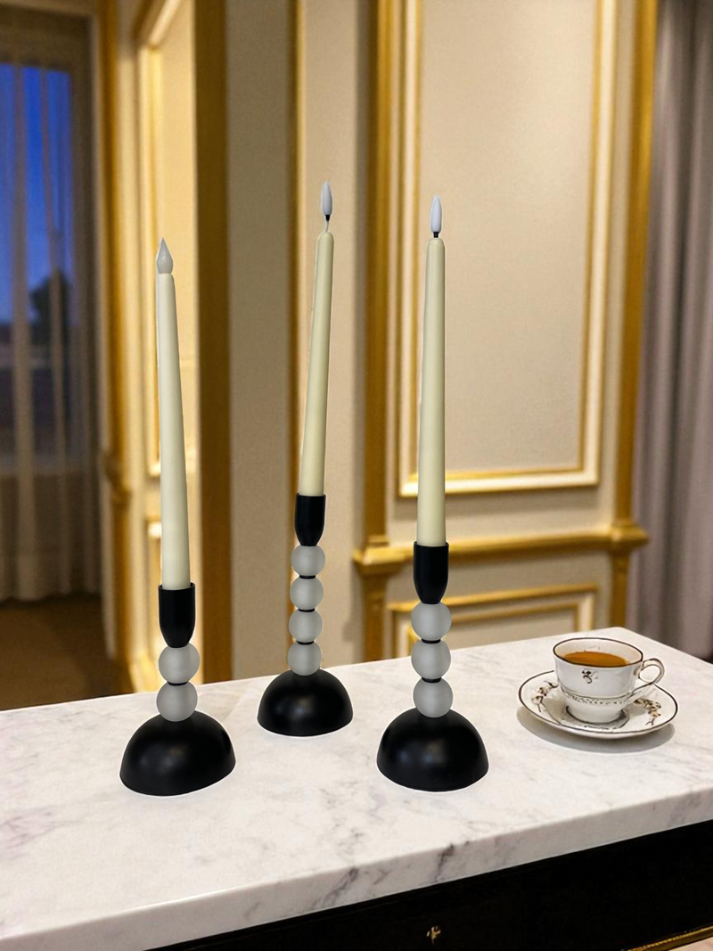 The Plunger Frosted Candle Stand Trio