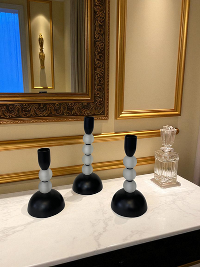 The Plunger Frosted Candle Stand Trio