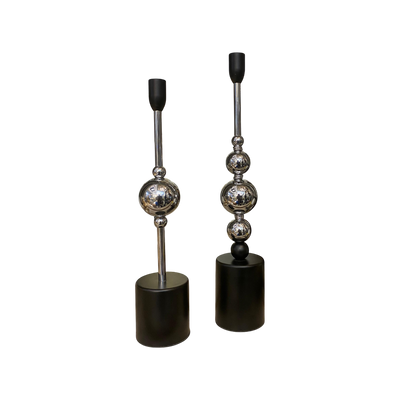 Modern Chrome Sphere Candle Stand