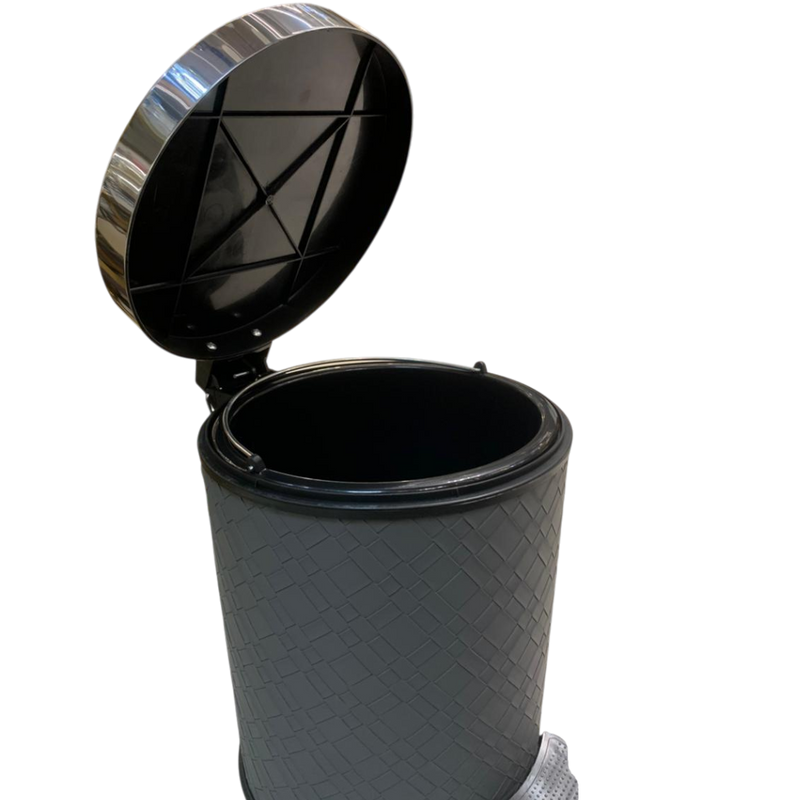 Luxury Silver Leather Dustbin & Tissue Box Set