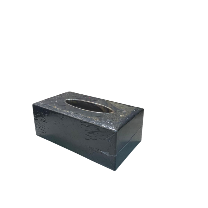 Luxury Silver Leather Dustbin & Tissue Box Set
