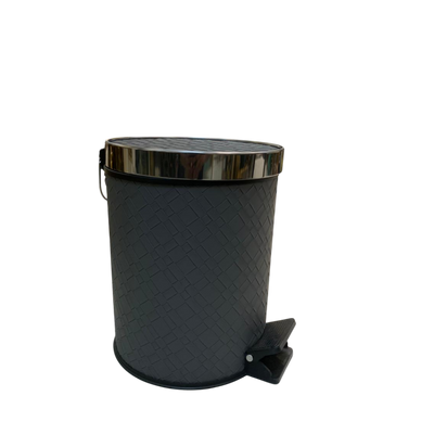 Luxury Silver Leather Dustbin & Tissue Box Set