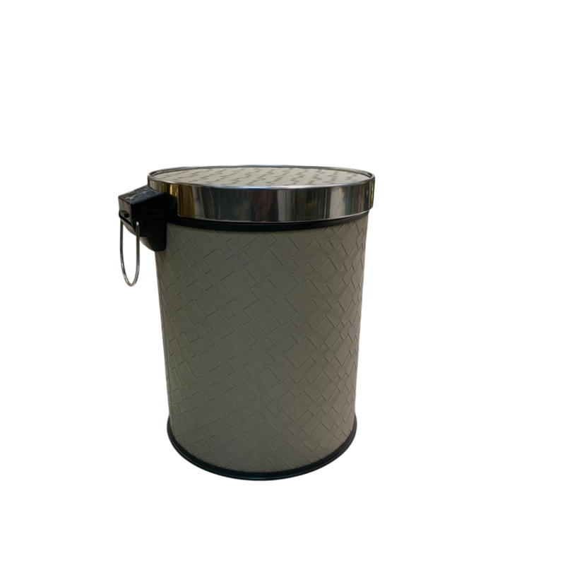Elegant Light Brown Leather Dustbin & Tissue Box Set
