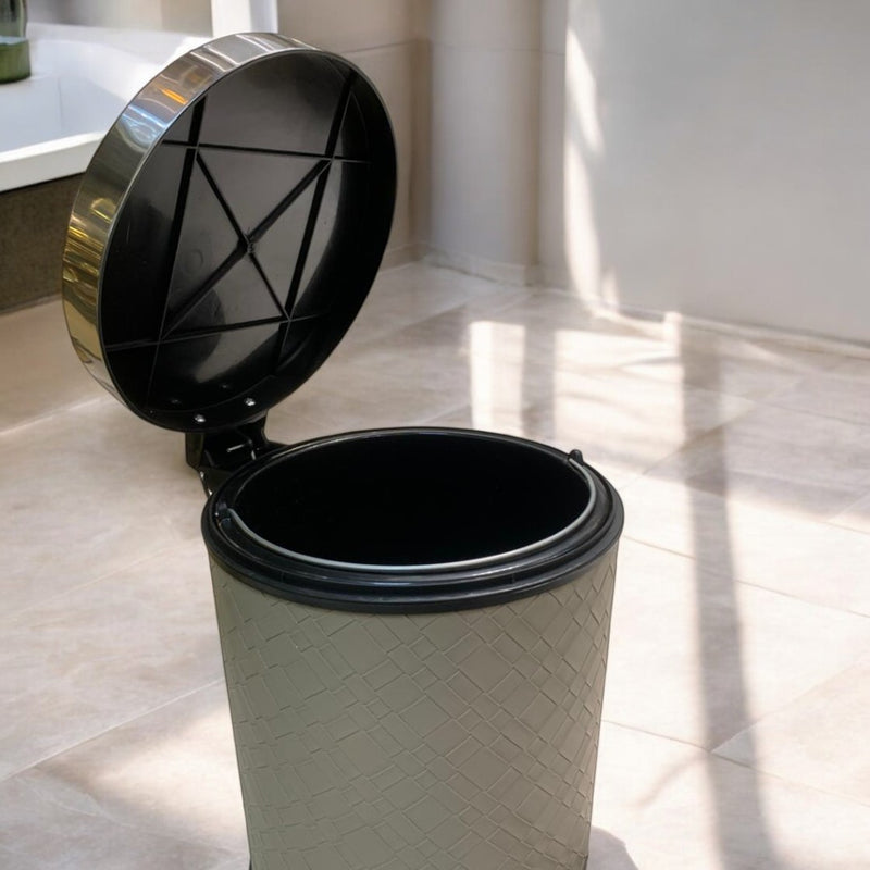 Elegant Light Brown Leather Dustbin & Tissue Box Set