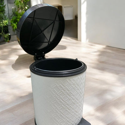 Luxury White Leather Dustbin & Tissue Box Set