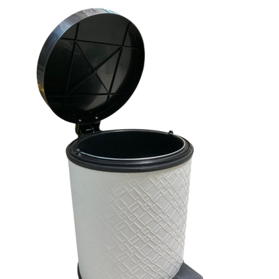 Luxury White Leather Dustbin & Tissue Box Set