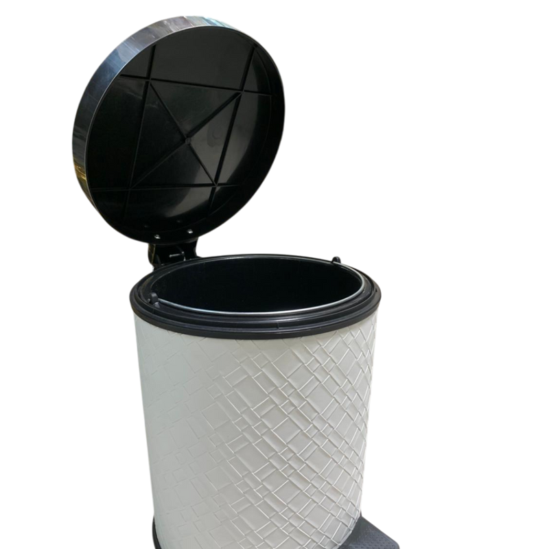 Luxury White Leather Dustbin & Tissue Box Set