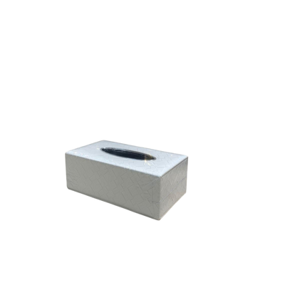 Luxury White Leather Dustbin & Tissue Box Set