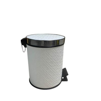 Luxury White Leather Dustbin & Tissue Box Set