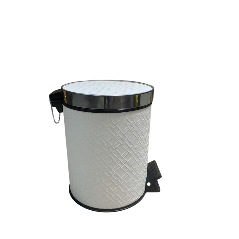 Luxury White Leather Dustbin & Tissue Box Set