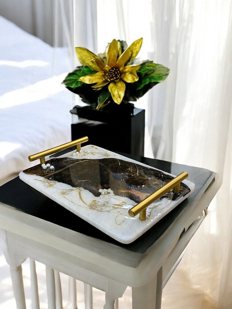 Rectangular Resin-Art Decorative Tray