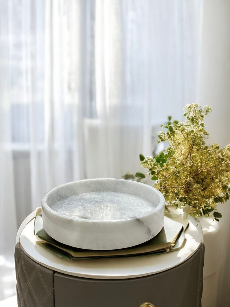 Pure Stone Round Marble Tray