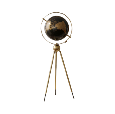 Midnight Brass Globe on Tripod Stand