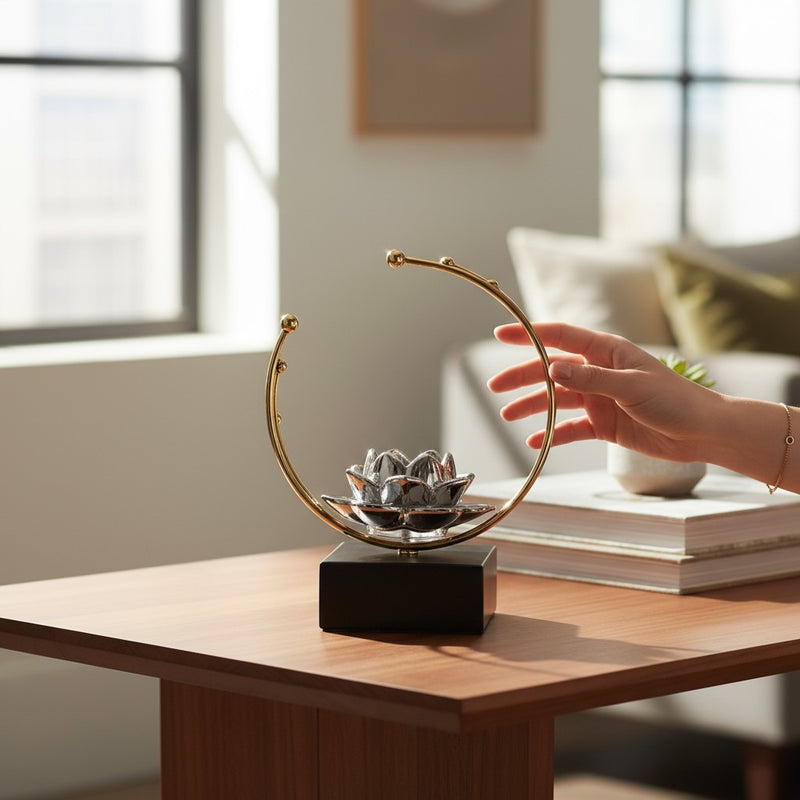 Luminous Lotus Crystal Candle Stand