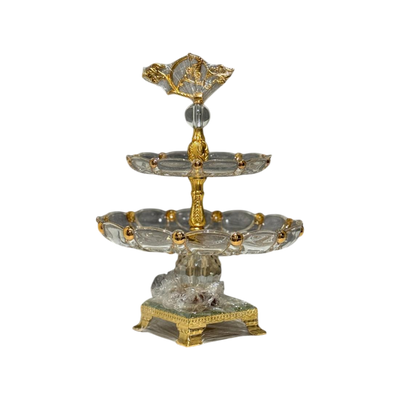 Regalia Gold Crystal Tiered Stand