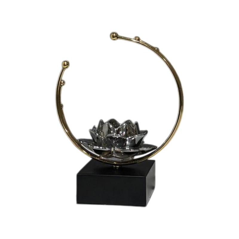 Luminous Lotus Crystal Candle Stand