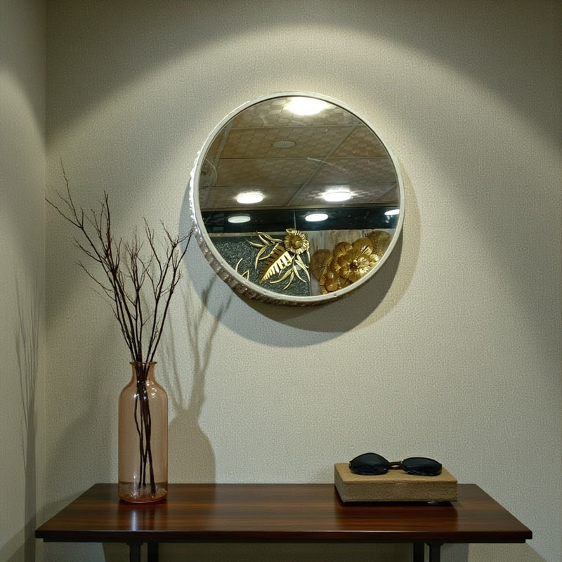 Timeless Aura Silver Brass Mirror